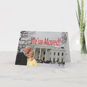 Cartão De Festividades Hillary & Bill New Address Christmas