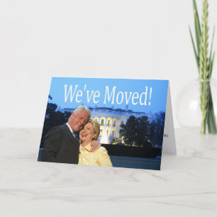 Cartão De Festividades Hillary & Bill New Address Natal