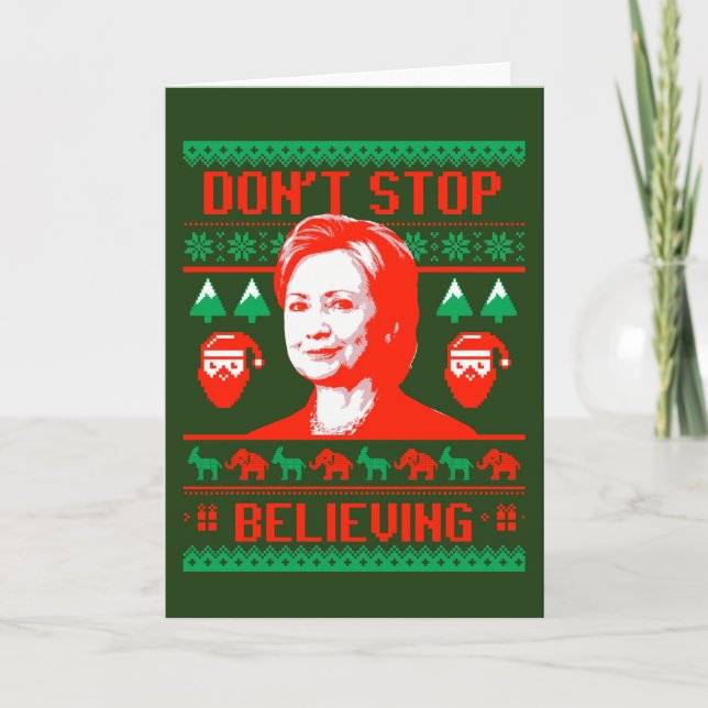 Cartão De Festividades Hillary Christmas - Don't Stop Believing - (Frente)