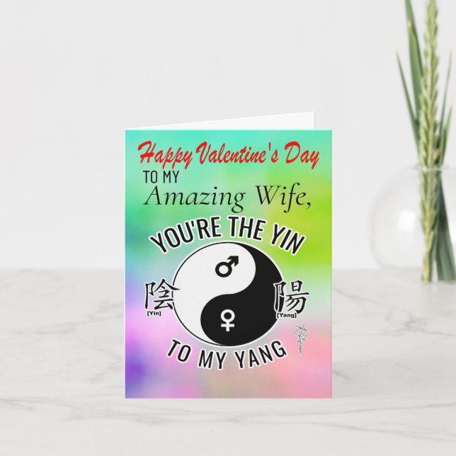 Cartão De Festividades Him to Her, Wife Valentine's Day Card (Frente)