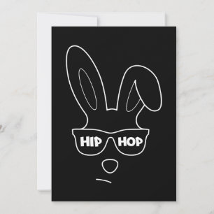 Cartão De Festividades Hip Hop Páscoa Bunny Com Óculos Solares Páscoa Eng