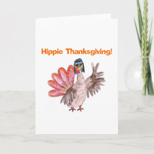 Cartão De Festividades "Hippie Thanksgiving" Funny Turkey Greeting Card
