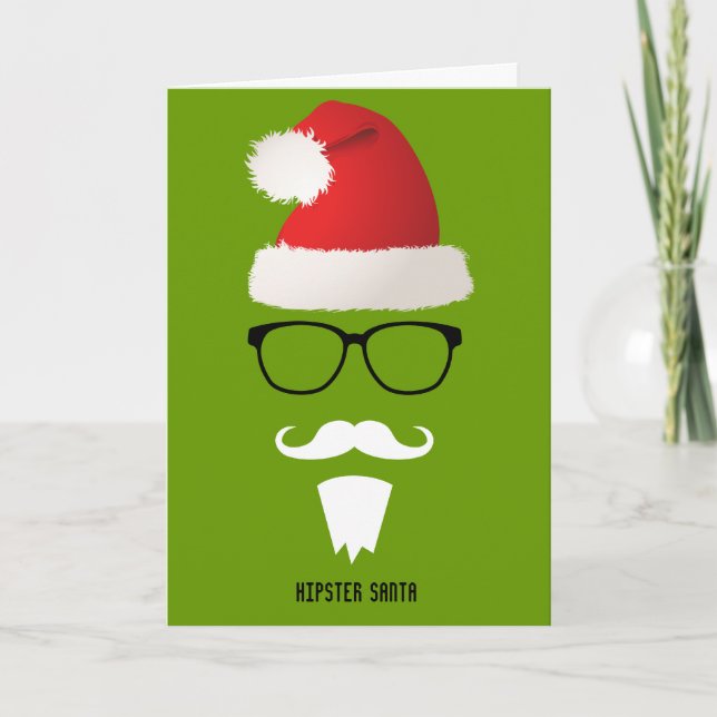 Cartão De Festividades Hipster Santa (Frente)