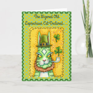 CARTÃO DE FESTIVIDADES HISS N' FITZ LEPRECHAUN, RUA. GATO ENGRAÇADO DO D