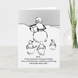 Cartão De Festividades História de Natal para homens de neve