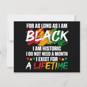 Cartão De Festividades História Negra Mês Por enquanto eu for Negra