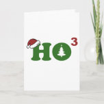 Cartão De Festividades Ho Cubed Feliz Natal<br><div class="desc">Para a terceira potência! Natal matemático feliz. Preencha com o chapéu de Papai Noel e a árvore de Natal!</div>