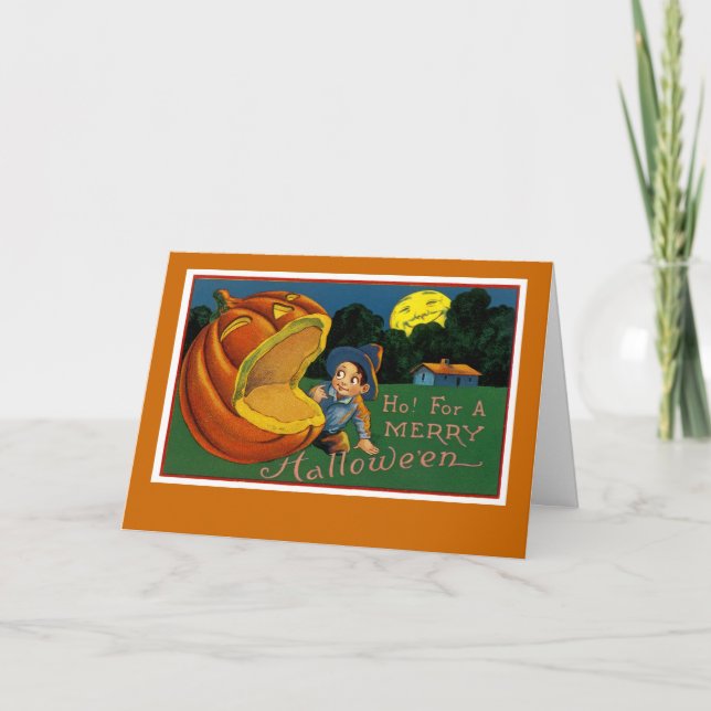 Cartão De Festividades Ho! For a Merry Halloween (Frente)