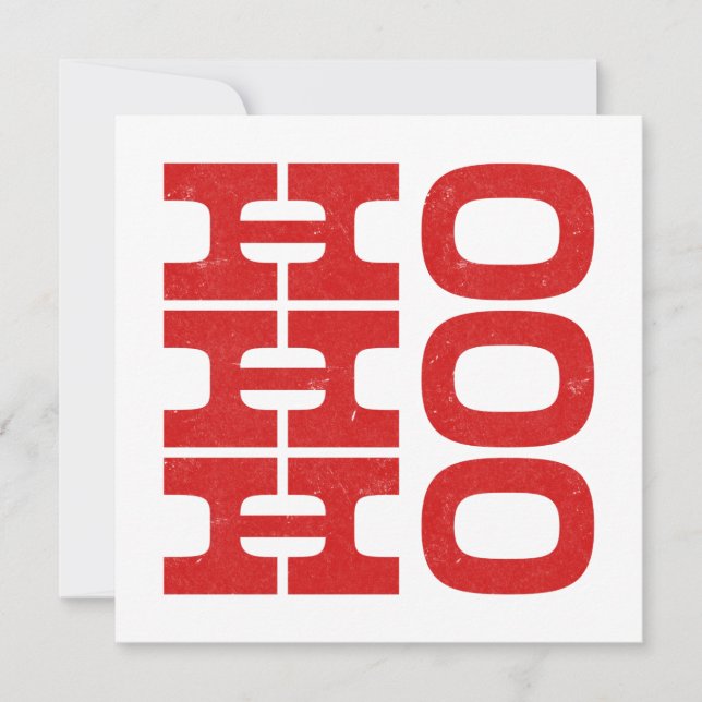 Cartão De Festividades Ho Ho (estilo letterpress) (Frente)