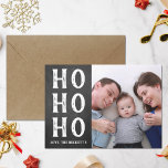 Cartão De Festividades HO HO HO | Chalkboard Christmas Holiday Photo<br><div class="desc">These fun and modern holiday photo cards are perfect for sending out to family and friends this Christmas.</div>