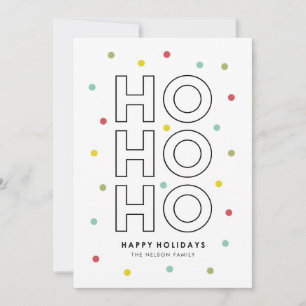 Cartão De Festividades Ho Ho Ho Confetes Coloridos Pontos Feriado