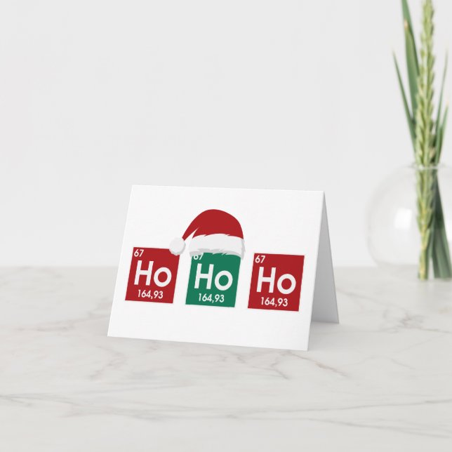 Cartão De Festividades Ho Ho Ho | Engraçado Nerd de Química de Natal Humo (Frente)