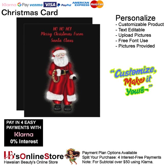 Cartão De Festividades HO HO HO! Feliz Natal Do Papai Noel (HO HO HO! Merry Christmas From Santa Claus Holiday Card 1.)