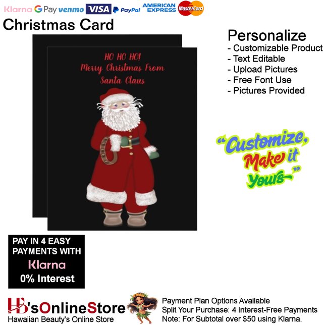 Cartão De Festividades HO HO HO! Feliz Natal Do Papai Noel 2 (HO HO HO! Merry Christmas From Santa Claus Holiday Card 2.)