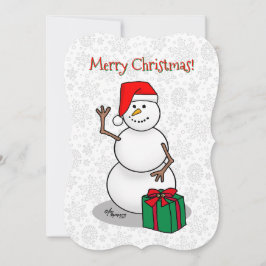 Cartão De Festividades Ho Ho Ho Feliz Natal Papai Noel Boneco de Neve