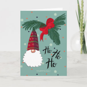 Cartão De Festividades HO HO HO Feliz Natal. Personalizável