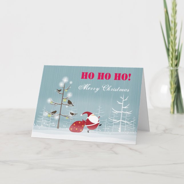 Cartão De Festividades Ho Ho Ho Merry Christmas (Frente)