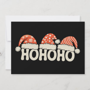 Cartão De Festividades Ho Ho Ho Natal Chapéu do Papai Noel Época de Natal