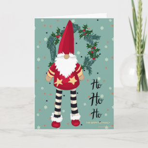 Cartão De Festividades HO HO HO Papai Noel está aqui. Personalizável