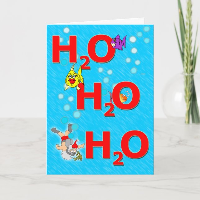 Cartão De Festividades Ho Ho Ho underwater Christmas Card (Frente)
