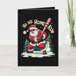 Cartão De Festividades Ho Ho Home Run Natal Antigo Papai Noel Jogando Bei