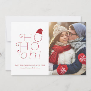 Cartão De Festividades Ho Ho Oh Christmas Pregnancy Announcement
