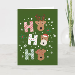 Cartão De Festividades Ho Ho Welsh Terrier Feliz Natal