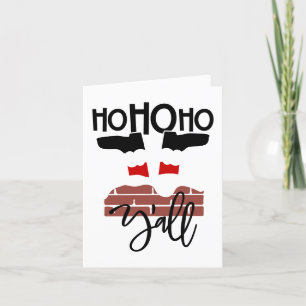 Cartão De Festividades Ho Ho Y Engraçado Papai Noel em Chaminé