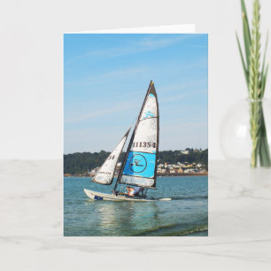 Cartão De Festividades Hobie cat navegando para longe