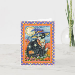 CARTÃO DE FESTIVIDADES HOCUS POCUS BLACK CAT WITCH & MOUSE HALLOWEEN