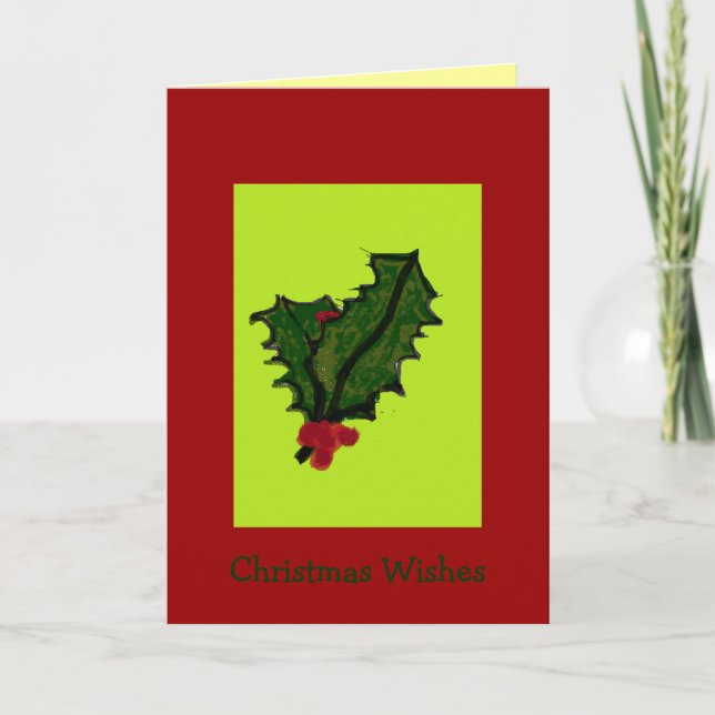 Cartão De Festividades Hoho Holly Christmas Card (Frente)