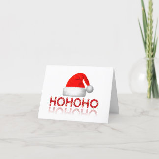 Cartão De Festividades HoHo Simples Santa Hat Branco Vermelho