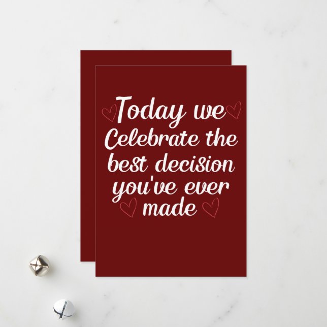 Cartão De Festividades Hoje Celebramos, Engraçado, Dia de os namorados (Frente/Verso In Situ)