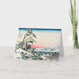 Cartão De Festividades Hokusai - Feliz Ano Novo / Casa de chá em Koishika