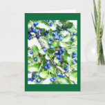 Cartão De Festividades Holiday Card (Dusting of Snow on Sapphire Berries)<br><div class="desc">The image is my photo of bright blue sapphire berries,  with a dusting of snow (digitally added).  For all winter holidays.</div>