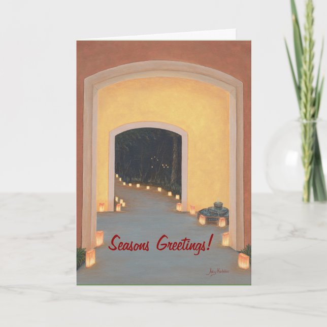 Cartão De Festividades Holiday Card "Festival of Light" Southwest Theme (Frente)