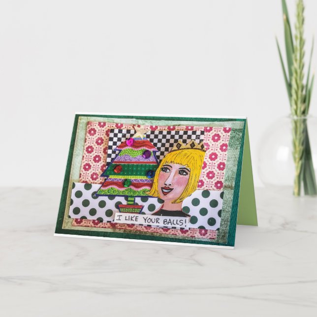 Cartão De Festividades Holiday card-I like your balls. (Frente)