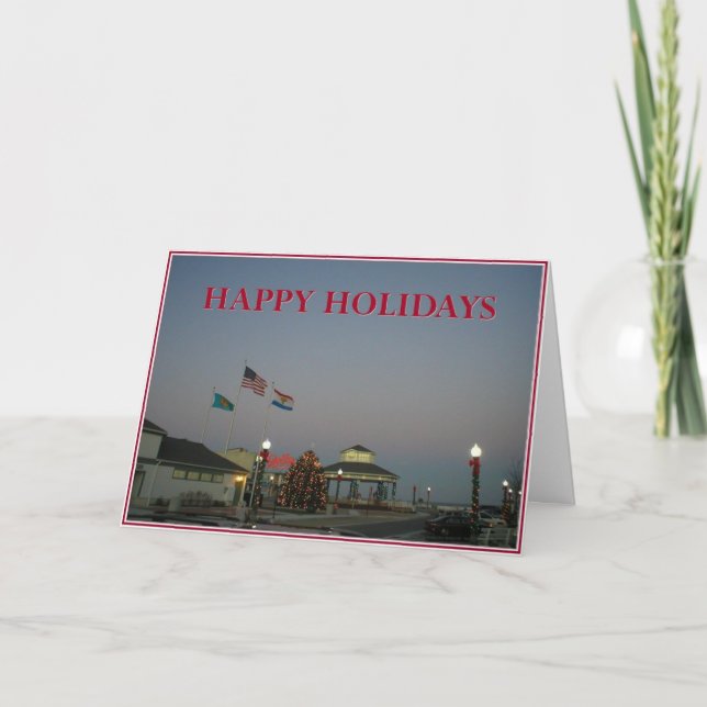 Cartão De Festividades Holiday Card - Rehoboth Beach Bandstand with Chris (Frente)