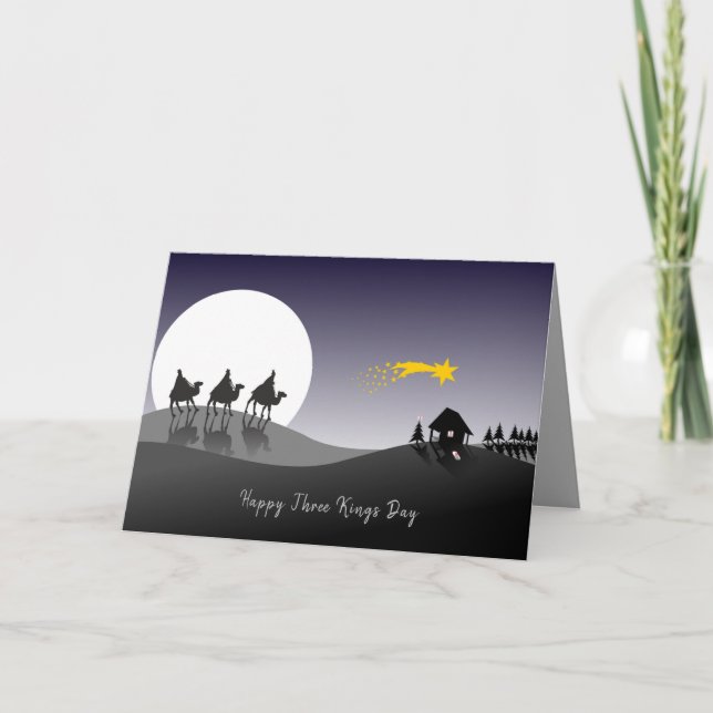 Cartão De Festividades Holiday Card Three Wise Men Epiphany (Frente)