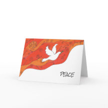 Holiday card with dove of Peace