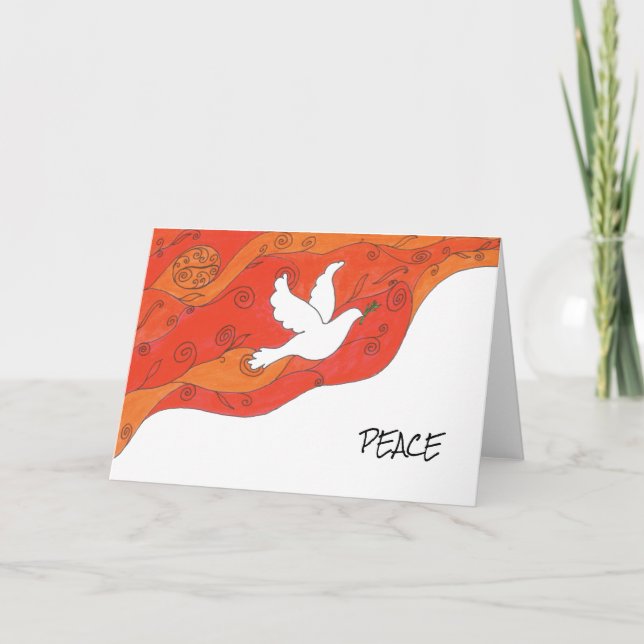 Cartão De Festividades Holiday card with dove of Peace (Frente)
