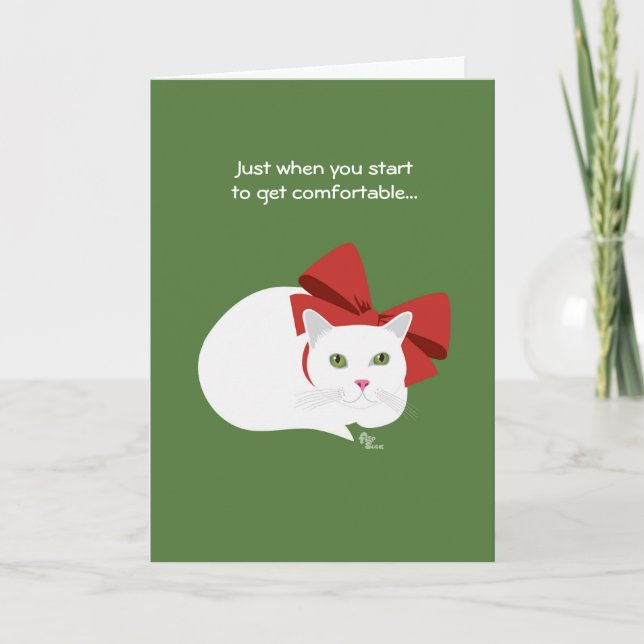 Cartão De Festividades Holiday Cat Greeting Card (Frente)