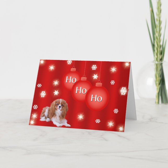 Cartão De Festividades Holiday Cavalier King Charles Christmas Card (Frente)