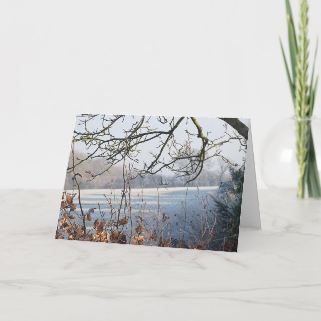 Cartão De Festividades Holiday Christmas Card - Frosty Winter Scene (Frente)