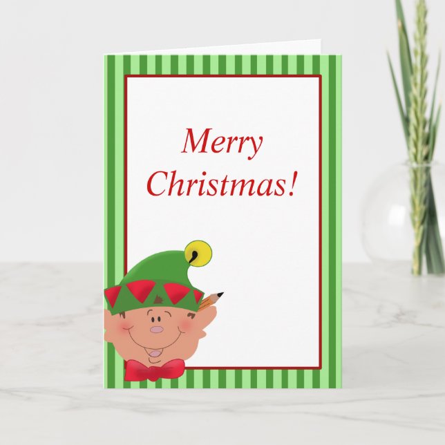 Cartão De Festividades Holiday Christmas ELF Santa's helper Card (Frente)