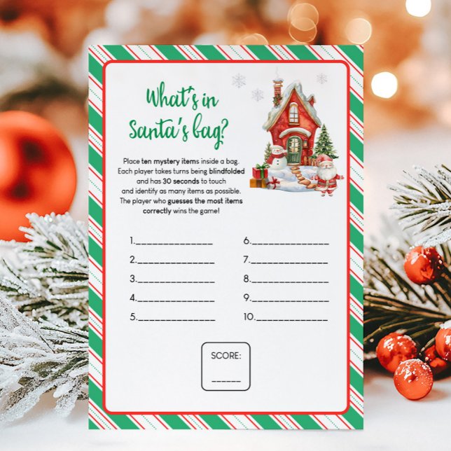 Cartão De Festividades Holiday Christmas Party What's In Santa's Bag Game (Christmas Party Games)