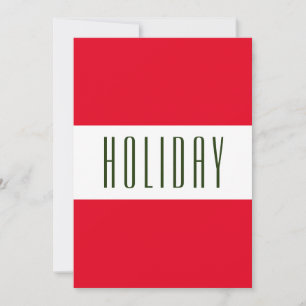 Cartão De Festividades HOLIDAY Festivo Moderno Brilhante Vermelho Stripes