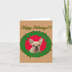 Cartão De Festividades Holiday French Bulldog notecard