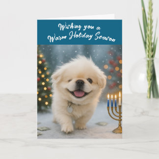 Cartão De Festividades Holiday greeting card feat. Pete the Pekingese