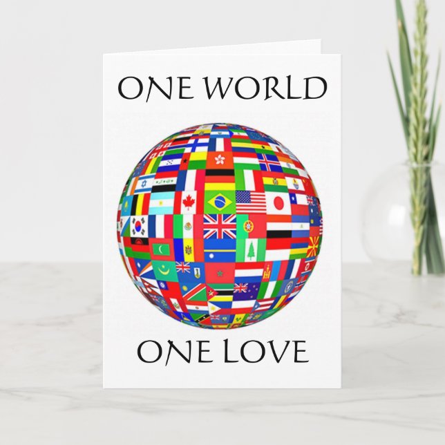 Cartão De Festividades Holiday Greeting Card One Love (Frente)